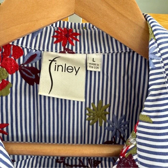 Finley Striped Floral Button Down Dress - Picture 2 of 7